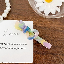 Разноцветный Заколки для волос из кожи аллигатора с бантиком из ацетата целлюлозы (смола), аксессуары для волос для девочек и женщин, красочный, 20x65 мм