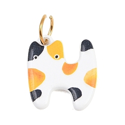 Разноцветный 304 подвеска из нержавеющей стали, окрашенная распылением, кошачье очарование, реальный 18 k позолоченный, красочный, 15.5x14x2.5 мм, отверстие : 4.5 мм