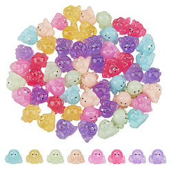 (52) Непрозрачная лаванда 64шт. 8 цвета светящаяся смоляная осьминог дисплей украшение, микроландшафтные украшения, светится в темноте, разноцветные, 14.5x18.5x14~14.5 мм, 8 шт / цвет