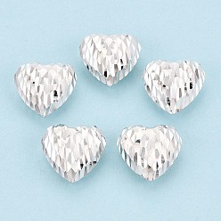 Серебро 925 шарики стерлингового серебра, сердце, , серебряные, 14x14x6.5 мм, отверстие : 1.5~1.8 мм