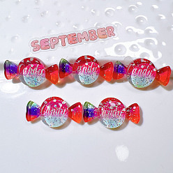 Candy Прозрачные смолы кабошоны, с блестка, конфеты, 19x35 мм