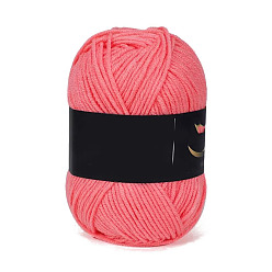 Светло-Вишневый 4 пряжа из молочного акрилового волокна для тафтинговых ковриков, пряжа амигуруми, пряжа для вязания крючком, для свитера, шапки, носков, детских одеял, светло-вишневый, 2.5 мм, около 113.74 ярдов (104 м) / моток