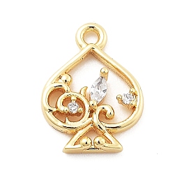 Другие Латунные микро проложить кубического циркония подвески, сердце персика, 12.5x9.5x2.5 мм, отверстие : 1.2 мм