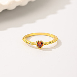 Золотой Милое романтическое кольцо в форме сердца с медью и цирконом, идеальный подарок на праздники.