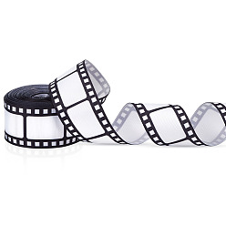 Черный Лента из полиэстера с принтом, рисунок пленки, для вечеринки по упаковке подарков, чёрные, 1-1/2 дюйм (38 мм), около 10.00 ярдов (9.14 м) / рулон