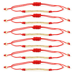 Красный 6шт. пластиковые бусины для плетения браслетов из бусин, плетеные браслеты из вощеного шнура для женщин, колонка, красные, 11.02 дюйм (28 см)