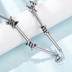 Античное Серебро Унисекса 304 ожерелья из нержавеющей стали, ожерелья цепи, цепные цепи, античное серебро, 19.88 дюйм (50.5 см)