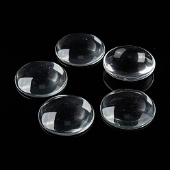 Clear Transparent Glass Cabochons, Flat Round, Clear, 45x8mm