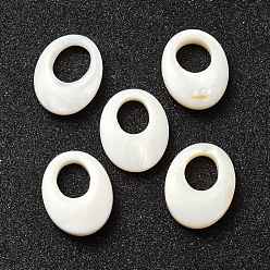 Soie De Maïs Pendentifs de coquillages d'eau douce naturelle, ovale, cornsilk, 20x15x3~4mm, Trou: 7~8x9~10mm