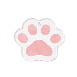 Pink Акриловые подвески, кошачий коготь, розовые, 30x34.5x2 мм, отверстие : 1.6 мм