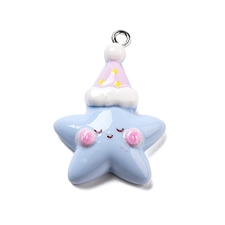 Звезда Подвески из смолы, с железной платиной петлей, звезда, 32x22.5x8 мм, отверстие : 2 мм