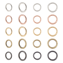 Mixed Color 20Pcs 5 Colors 2 Sizes Zinc Alloy Spring Gate Rings, O Rings, Mixed Color, 29~35x5mm, Inner Diameter: 19~25mm