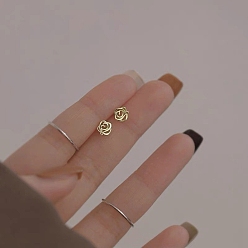 Цветок Сплав серьги для женщин, с 925 стерлинговым серебром, цветок, 14.5 мм