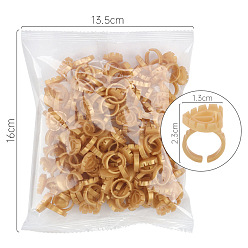 Сэнди Коричневый Пластиковые чашки с чернилами для татуировки в виде сердца, Палитра пигментных колец для перманентного макияжа для наращивания ресниц нейл-арта, песчаный коричневый, 2.3x1.3 см, 100 шт / пакет