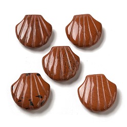 Красный Камень Резные фигурки из целебных ракушек из натуральной красной яшмы, Украшения из камня с энергией Рейки, 30~30.5x30x8~8.5 мм