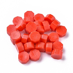 Red Sealing Wax Particles, for Retro Seal Stamp, Octagon, Red, 9mm, about 1500pcs/500g