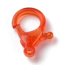FireBrick Transparent Plastic Lobster CLaw Clasps, FireBrick, 26x19x6mm, Hole: 2mm