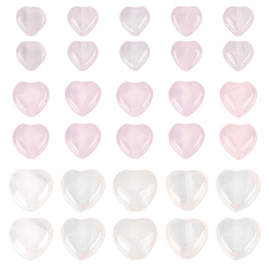 Розовый Кварц 30 шт. 3 стили бусины в форме сердца из натурального розового кварца, 7.2~12x8.3~12x5~7 мм, отверстие : 1 мм, 10 шт / стиль