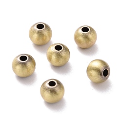 Brushed Antique Bronze Abstandsperlen aus Messing, Bleifrei und cadmium frei, Runde, gebürstetem antike Bronze, 5 mm, Bohrung: 0.5 mm
