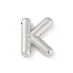 Letter K Gestellmessinganhänger, langlebig überzogen, Bleifrei und cadmium frei, Platin Farbe, Buchstaben k, 18x13.5x4 mm, Bohrung: 1.8 mm