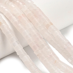 Розовый Бусины из натурального белого нефрита, диск, Heishi бусы, окрашенные, туманная роза, 4x2~2.5 мм, отверстие : 0.7 мм, около 158~160 шт / нитка, 14.96''~15.16'' (38~38.5 см)