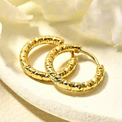 Настоящее золото 14K 304 серьги из нержавеющей стали для женщин, ионное покрытие (ip), кольцо, реальный 14 k позолоченный, 17x2.5 мм