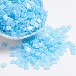 (TL148FR) Matte Transparent Aqua AB Миюки тила бусины, японский бисер, 2-луночное, (tl 148 fr) матовая прозрачная вода, 5x5x1.9 мм, Отверстие : 0.8 мм , около 590 шт / 50 г