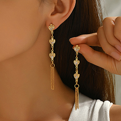 Золотой Серьги-гвоздики с кисточками из кактуса из нержавеющей стали, золотые, 85x9 мм