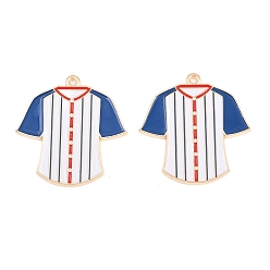 Средно-синий Спортивные сплавы эмалированные подвески, Одежда прелести, золотой свет, светло-синий, 26.5x25.5x1.5 мм, отверстие : 1.2 мм