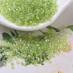 (DBS0174) Transparent Chartreuse AB MIYUKI Delica Beads Small, Cylinder, Japanese Seed Beads, 15/0, (DBS0174) Transparent Chartreuse AB, 1.1x1.3mm, Hole: 0.7mm, about 35000pcs/bag, 100g/bag