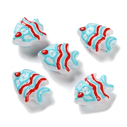 Небесно-голубой Бусины лэмпворк , рыба, голубой, 18x22.5x10.5 мм, отверстие : 1.2 мм