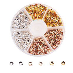 (52) Непрозрачная лаванда Железный шарик крышки, 6-лепесток, цветок, разноцветные, 4x0.7 мм, отверстие : 1 мм, 1000 шт / пакет, 1 сумка / цвет, 3 цветов, 3000 шт / коробка