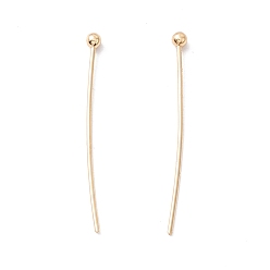 Настоящее золото 14K Контакты латунь шаровой головкой, без кадмия и без свинца, реальный 14 k позолоченный, 25.5 мм, Руководитель: 1.8 mm, штифты : 0.5 мм, 24 датчик