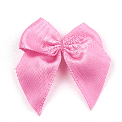 Hot Pink Handmade Woven Costume Accessories, Bowknot & Hair Bows, Hot Pink, 25~35x30~35x2~3mm