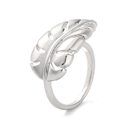 Платина Латунные открытые манжеты с покрытием стойки, без кадмия и без свинца, долговечный, лист, платина, размер США 6 (16.5 мм)