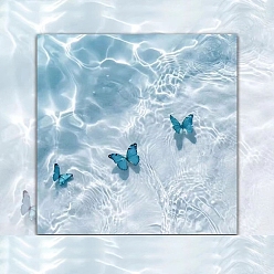 Светло-Синий Блокнот с рисунком бабочки, наклейки с наклейками, для офисного школьного чтения, квадратный, голубой, 76x76 мм, 50 шт