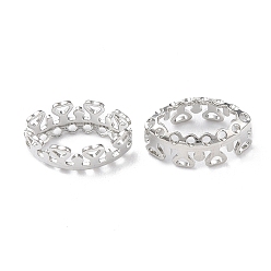 Platinum Brass Sew on Prong Settings, Filigree Open Back Claw Settings for Pointed Back Rhinestone, Horse Eye, Platinum, Tray: 5x10mm, 6x11.5x5mm, Hole: 0.8mm