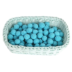 Темно-Голубой Бусины из ткани ручной работы, дерева, покрытого шерстью, круглые, глубокое синее небо, 20 мм