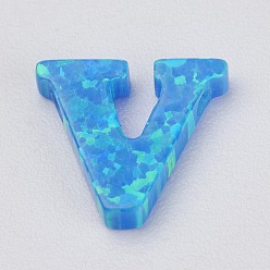 Letter V Синтетические опаловые прелести, letter.v, 10x9x2 мм, отверстие : 0.8 мм