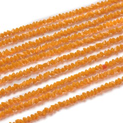Оранжевый Стеклянные бусины, искусственное нефритовое стекло, граненые, многоугольник, оранжевые, 2.5x2.5x2.5 мм, отверстие : 0.7 мм, около 132 шт / нитка, 29 см