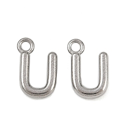 Letter U 304 прелести нержавеющей стали, полированный, цвет нержавеющей стали, Буква U, 9x5.5x2 мм, отверстие : 1.2 мм