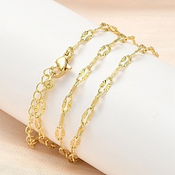 Настоящее золото 18K 3мм латунные текстурированные цепочки с узором, без кадмия и без свинца, долговечный, стойки покрытие, реальный 18 k позолоченный, 18.07 дюйм (45.9 см)