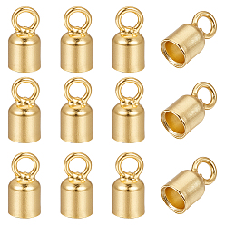 Золотой 925 конец шнура из стерлингового серебра, золотые, 6x3 мм, отверстие : 1.4 мм, внутренний диаметр: 2.5 мм, 12 шт