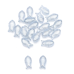 Light Steel Blue Pearl Luster Plated Electroplate Glass Beads, Fish, Light Steel Blue, 15x8x5mm, Hole:1.20mm, 30pcs/ba