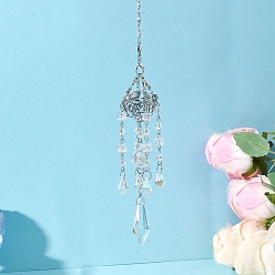 Нержавеющая Сталь Цвет Стеклянные конусные подвесные ловцы солнца, цепь из нержавеющей стали для декора на открытом воздухе и в саду, цвет нержавеющей стали, 420 мм