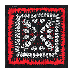 Квадрат Хэллоуин хлопковые повязки на голову, шарф бандана, гетры шеи, бесшовные головные уборы, для бега на свежем воздухе, квадратный узор, 540x540 мм