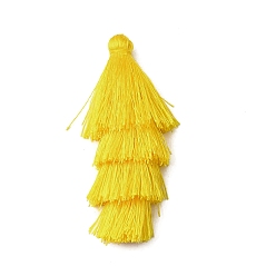 Желтый Полиэстер кисточкой подвески, желтые, 84~85x28~35 мм