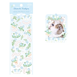 Светло-Голубой Цветы с кроликами бумажная наклейка, самослипание, для бутылок с водой ноутбук телефон украшение для скейтборда, Небесно-голубой, 182x59 мм