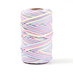 лаванда Сегментированный окрашенный поликоттоновый макраме-шнур, декоративные нитки, для поделок ремесел, упаковка подарков и изготовление ювелирных изделий, лаванда, 3~4x2~3 мм, около 21.87 ярдов (20 м) / рулон