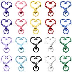 (52) Непрозрачная лаванда 40 шт. 10 цвета цинковый сплав краска для выпечки поворотные застежки, сердце, разноцветные, 33.5x24 мм, отверстие : 4.5x8 мм, 4 шт / цвет
